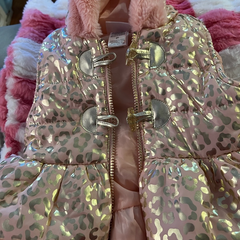 Kids Pink and Gold Puffer Vest